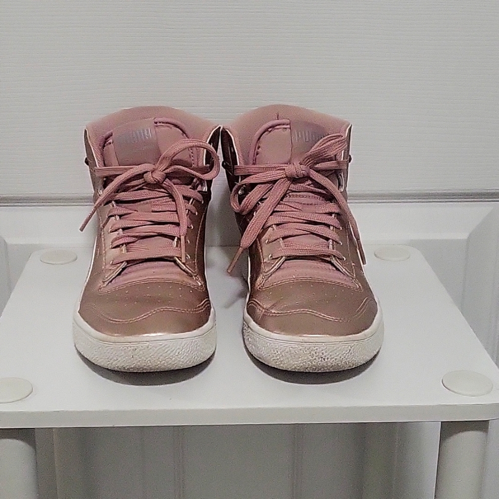 Puma rose gold mid-top sneakers - Picture 3 of 8